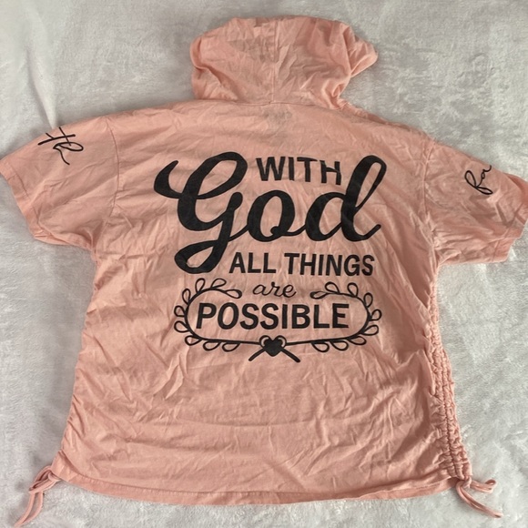 Peach Faith short-sleeve hoodie - Picture 9 of 15